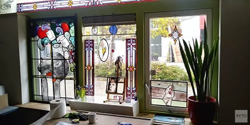 Glaskunst- en houtbewerking expositie en demonstratie