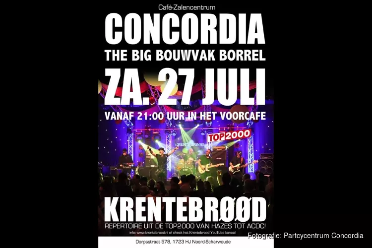 Bouwvakborrel met Krentebrøød in Concordia