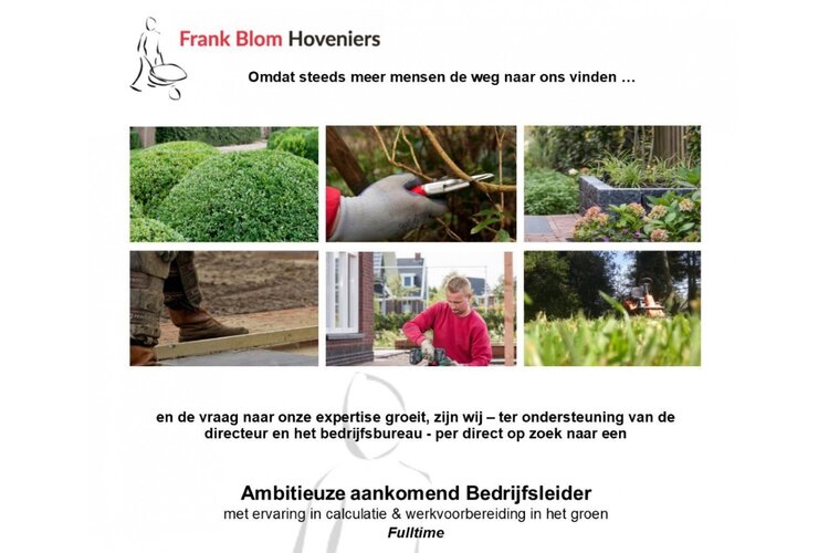 Ambitieuze aankomend Bedrijfsleider gezocht