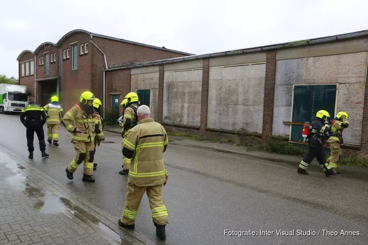 Brand in voormalige fabriekshal