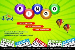 Eindejaarsbingo in Dorpshuis De Geist op vrijdag 27 december