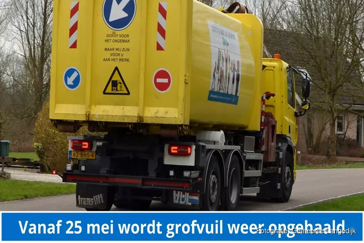 Vanaf 25 mei wordt grofvuil weer opgehaald