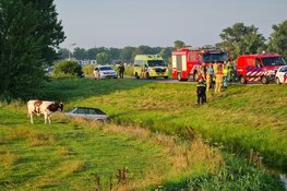 Hulpdiensten groots uitgerukt voor auto te water in Oudkarspel, geen bestuurder aangetroffen