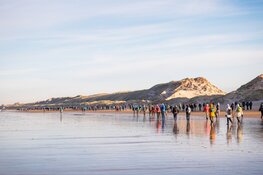 Zonnig winterweer laat deelnemers 19e editie Egmond Wandel Marathon stralen