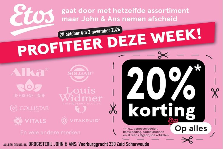 John en Ans nemen afscheid van Etos. Volop kortingen deze week