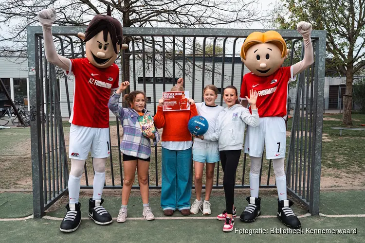 Groep 6C van basisschool De Wijde Veert winnaar leesproject Scoor een Boek!
