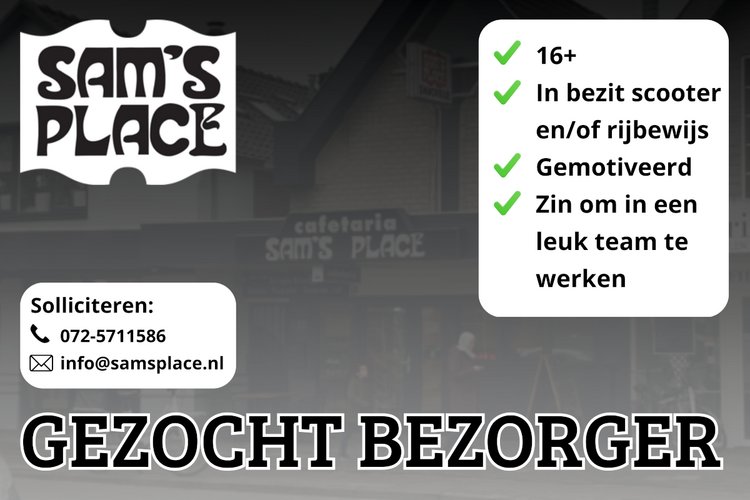 Vacature: Bezorger gezocht bij Sam's Place