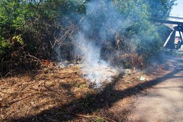 Omstanders voorkomen erger bij bermbrand in Zuid-Scharwoude, flinke rook trekt over de weg