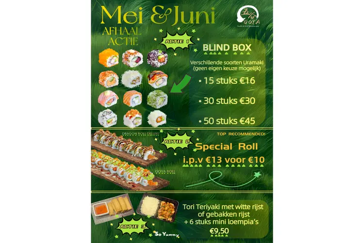 Diverse afhaalacties in mei & juni bij Goya Heerhugowaard