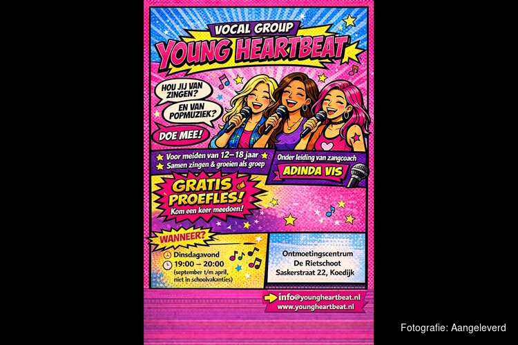 Young Heartbeat zoekt zingende tienermeiden, 1 september gratis proefles!