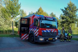 Rietbrand op eilandje aan Langoort in Broek op Langedijk
