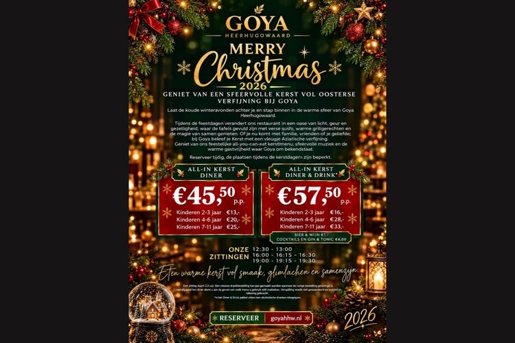 Geniet van de Kerst bij Goya