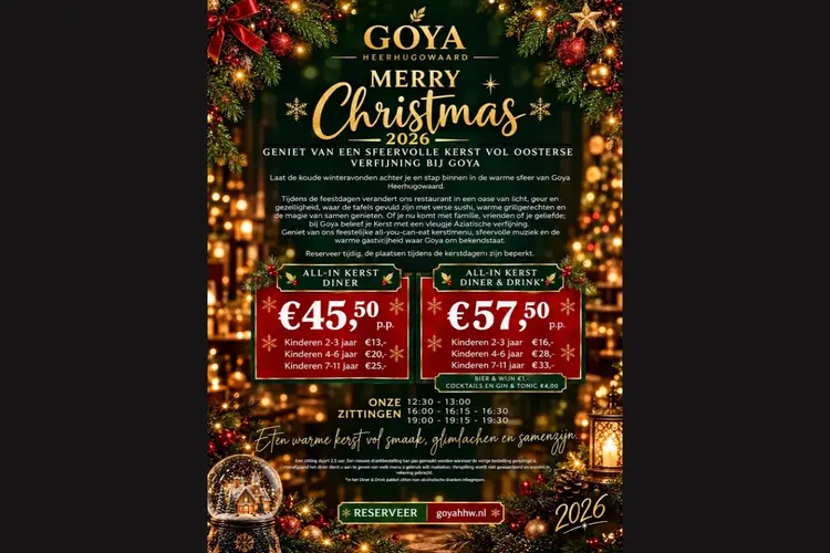 Geniet van de Kerst bij Goya